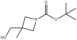 3-(羟甲基)-3-甲基氮杂环丁烷-1-羧酸叔丁酯 结构式