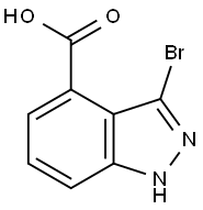 3-溴-1H-吲唑-4-羧酸 结构式