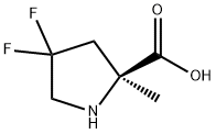 (2S)-4,4-Difluoro-2-methylpyrrolidine-2-carboxylic acid 结构式