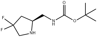 tert-butyl N-{[(2S)-4,4-difluoropyrrolidin-2-yl]methyl}carbamate 结构式