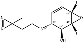 (1R,2R,3R,6S)-3-[[2-(3-甲基-3H-双吖丙啶-3-基)乙基]硫代]-7-氧杂二环[4.1.0]庚-4-烯-2-醇 结构式