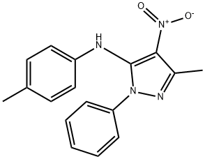 3-Methyl-N-(4-methylphenyl)-4-nitro-1-phenyl-1H-pyrazole-5-amine 结构式