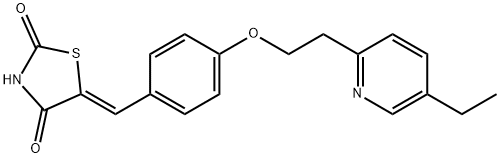 (5Z)-5-{4-[2-(5-乙基-2-吡啶基)乙氧基]亚苄基}-1,3-噻唑烷-2,4-二酮 结构式