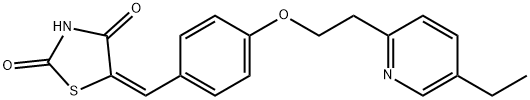 5-(4-(2-(5-乙基吡啶-2-基)乙氧基)苯亚甲基)噻唑烷-2,4-二酮 结构式