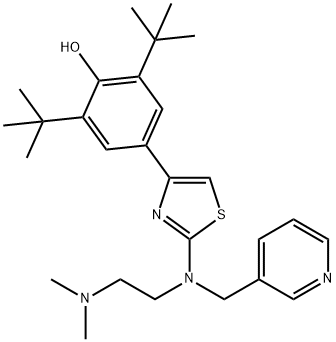 4-(2-((2-(Dimethylamino)ethyl)-(3-pyridinylmethyl)amino)-4-thiazolyl)- 2,6-bis(1,1-dimethylethyl)phenol 结构式