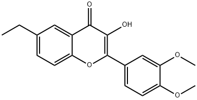 2-(3,4-二甲氧基苯基)-6-乙基-3-羟基色烯-4-酮 结构式