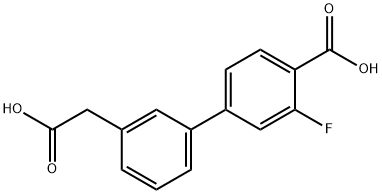 3-(4-Carboxy-3-fluorophenyl)phenylacetic acid 结构式