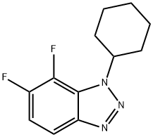 1-Cyclohexyl-6,7-difluoro-1,2,3-benzotriazole 结构式