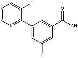 3-Fluoro-5-(3-fluoropyridin-2-yl)benzoic acid 结构式