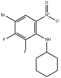 4-BroMo-N-cyclohexyl-2,3-difluoro-6-nitroaniline 结构式