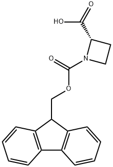 1-氯甲酸芴甲酯-(S)-吖丁啶-2-羧酸 结构式