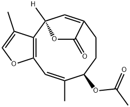 (4R,10R,11Z)-10-Acetoxy-4,8,9,10-tetrahydro-3,11-dimethyl-6H-4,7-methenofuro[3,2-c]oxacycloundecin-6-one 结构式