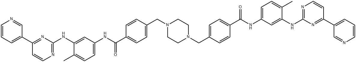 1,4-双-[4- [4-甲基-3-[[4-（吡啶-3-基）pyriMidin-2-yl] a氨基]苯基]氨基甲酰基]苄基哌嗪 结构式