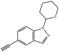 5-乙炔基-1-(四氢-2H-吡喃-2-基)-1H-吲唑 结构式