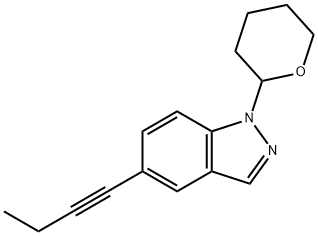 5-(丁-1-炔-1-基)-1-(四氢-2H-吡喃-2-基)-1H-吲唑 结构式