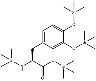 Trimethylsilyl 3-(3,4-bis[(trimethylsilyl)oxy]phenyl)-2-[(trimethylsil yl)amino]propanoate 结构式