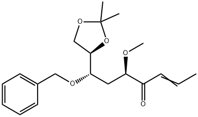 2-Hepten-4-one, 7-(2,2-dimethyl-1,3-dioxolan-4-yl)-5-methoxy-7-(phenylmethoxy)-, 4R-4R*(5R*,7S*)- 结构式