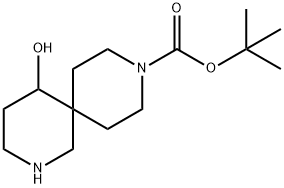 tert-Butyl 5-hydroxy-2,9-diazaspiro[5.5]undecane-9-carboxylate 结构式