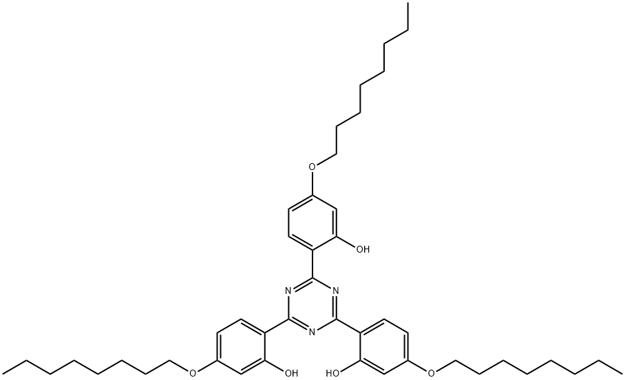 2,2',2'-(1,3,5-三嗪-2,4,6-三基)三[5-(辛基氧基)苯酚 结构式