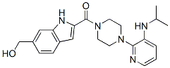 Piperazine, 1-[[6-(hydroxymethyl)-1H-indol-2-yl]carbonyl]-4-[3-[(1-met hylethyl)amino]-2-pyridinyl]- 结构式