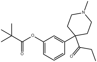 2,2-Dimethylpropanoic acid 3-[1-methyl-4-(1-oxopropyl)-4-piperidinyl]phenyl ester 结构式