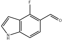 4-氟-1H-吲哚-5-甲醛 结构式