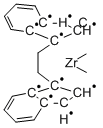rac-乙烯双(1-茚基)二甲基锆 结构式
