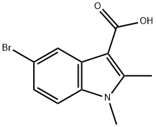 5-溴-1,2-二甲基-1H-吲哚-3-羧酸 结构式