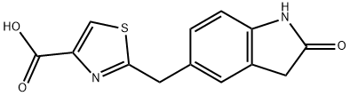 2-[(2,3-Dihydro-2-oxo-1H-indol-5-yl)Methyl]-4-thiazolecarboxylic Acid 结构式