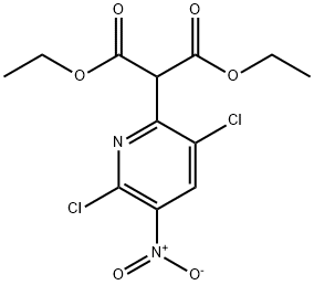 2-(3,6-二氯-5-硝基吡啶-2-基)丙二酸二乙酯 结构式