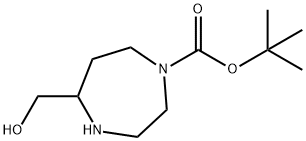 5-(羟甲基)-1,4-二氮杂环庚烷-1-甲酸叔丁酯 结构式