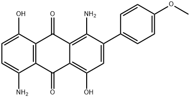 1,5-diamino-4,8-dihydroxy-2-(4-methoxyphenyl)anthraquinone 结构式