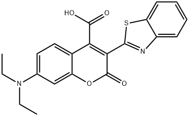 3-(2-苯并噻唑基)-7-(乙氨基)-香豆素-4-甲酸 结构式