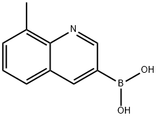 (8-甲基喹啉-3-基)硼酸 结构式