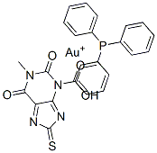 8-thiotheophyllinate-triphenylphosphine gold(I) 结构式