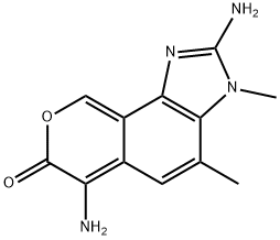 2,6-diamino-3,4-dimethyl-7-oxopyrano(4,3-g)benzimidazole 结构式