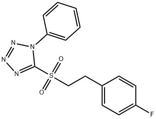 5-(4-氟苯乙基磺酰基-1-苯基-1H-四唑 结构式