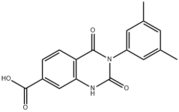 3-(3,5-Dimethylphenyl)-2,4-dioxo-1,2,3,4-tetrahydroquinazoline-7-carboxylicacid 结构式