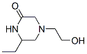Piperazinone, 6-ethyl-4-(2-hydroxyethyl)- (9CI) 结构式
