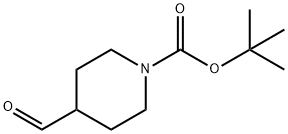 1-叔丁氧羰基哌啶-4-甲醛 结构式