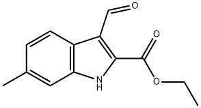 1H-INDOLE-2-CARBOXYLIC ACID,3-FORMYL-6-METHYL-,ETHYL ESTER 结构式
