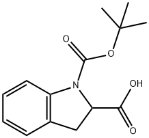 1-(叔丁氧基羰基)-2-吲哚啉羧酸 结构式