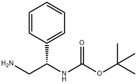 (S)-2-(BOC-氨基)-2-苯基乙胺 结构式