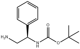 (S)-N-(2-氨基-1-苯基乙基)氨基甲酸叔丁酯 结构式