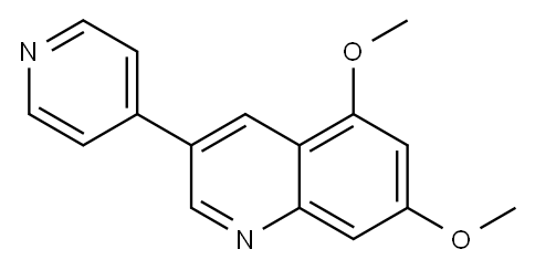 5,7-二甲氧基-3-(4-吡啶基)喹啉盐酸盐 结构式