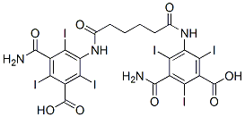 5,5'-(Adipoyldiimino)bis[2,4,6-triiodo-3-(carbamoyl)benzoic acid] 结构式