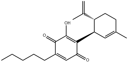 3-HYDROXY-2-[(1R,6R)-3-METHYL-6-(1-METHYLETHENYL)-2-CYCLOHEXENE-1-YL]-5-PENTYL-2,5-CYCLOHEXADIENE-1,4-DIONE 结构式