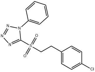 5-((4-氯苯乙基)磺酰基)-1-苯基-1H-四唑 结构式