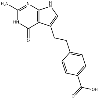 4-[2-(2-氨基-4,7-二氢-4-氧代-3H-吡咯并[2,3]嘧啶-5-基)乙基]苯甲酸 结构式
