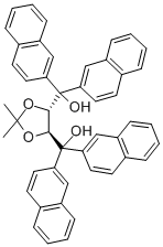 (4S,5S)-2,2-二甲基-Α,Α,Α′,Α′-四(2-萘基)二氧戊环-4,5-二甲醇 结构式